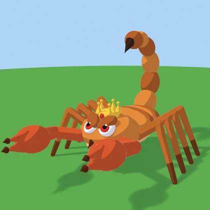 Scorpion King wearing a golden crown