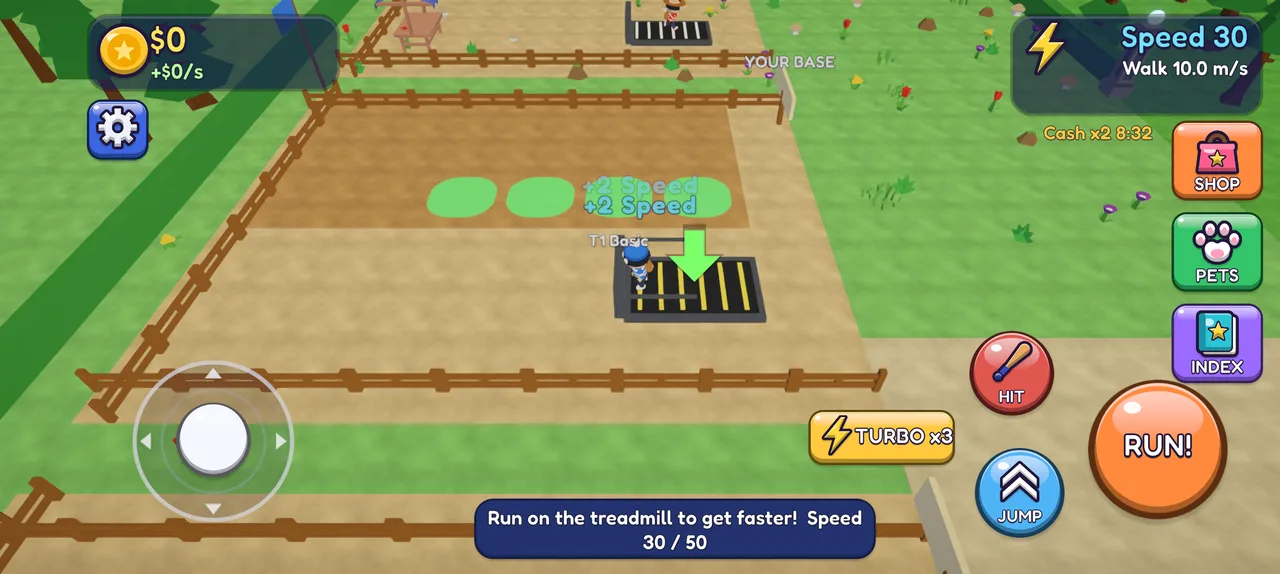 Running on the treadmill, plus 2 Speed popping up